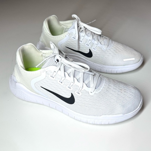 Nike Women’s Free RN 2018 Triple White Athletic Running Shoes Sneakers  Size-9.5 - Picture 4 of 8